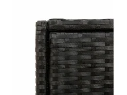 Armário de arrumação para jardim 55x55x111 cm vime PE preto