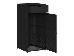 Armário de arrumação para jardim 55x55x111 cm vime PE preto