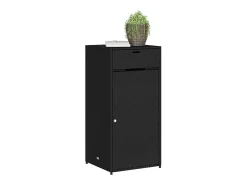 Armário de arrumação para jardim 55x55x111 cm vime PE preto