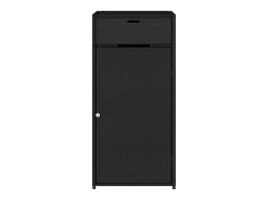 Armário de arrumação para jardim 55x55x111 cm vime PE preto
