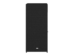 Armário de arrumação para jardim 55x55x111 cm vime PE preto