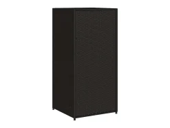 Armário de arrumação para jardim 55x55x111 cm vime PE preto