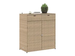Armário de arrumação para jardim 105x55x113 cm vime PE bege