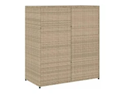 Armário de arrumação para jardim 105x55x113 cm vime PE bege