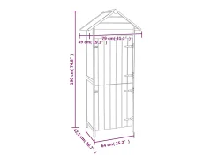 Armário de arrumação para jardim 42,5x64x190 cm castanho