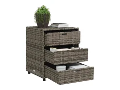 Armário de arrumação para jardim 55x59x69 cm vime PE cinzento