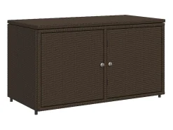 Armário de arrumação para jardim 110x55x60,5cm vime PE castanho