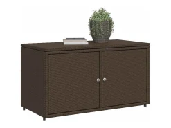 Armário de arrumação para jardim 110x55x60,5cm vime PE castanho