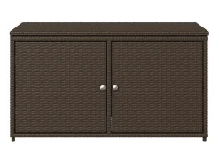 Armário de arrumação para jardim 110x55x60,5cm vime PE castanho