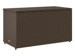Armário de arrumação para jardim 110x55x60,5cm vime PE castanho
