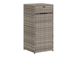 Armário de arrumação para jardim 55x55x111 cm vime PE cinzento