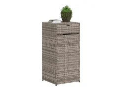 Armário de arrumação para jardim 55x55x111 cm vime PE cinzento