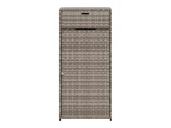 Armário de arrumação para jardim 55x55x111 cm vime PE cinzento