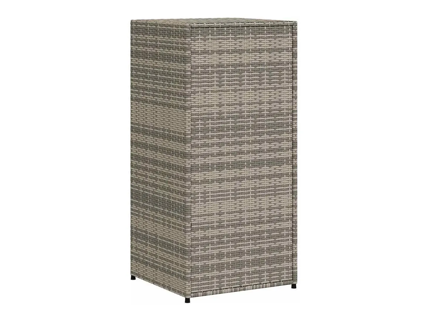 Armário de arrumação para jardim 55x55x111 cm vime PE cinzento