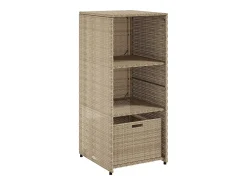 Armário de arrumação para jardim 50x55x115 cm vime PE bege