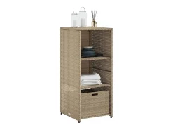 Armário de arrumação para jardim 50x55x115 cm vime PE bege