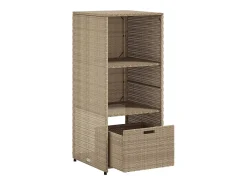 Armário de arrumação para jardim 50x55x115 cm vime PE bege