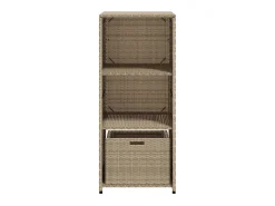 Armário de arrumação para jardim 50x55x115 cm vime PE bege
