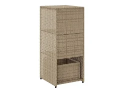 Armário de arrumação para jardim 50x55x115 cm vime PE bege