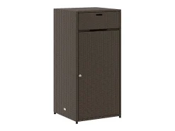Armário de arrumação para jardim 55x55x111 cm vime PE castanho
