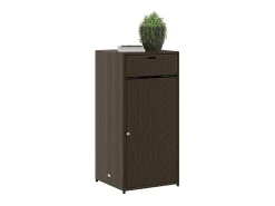 Armário de arrumação para jardim 55x55x111 cm vime PE castanho