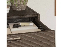 Armário de arrumação para jardim 55x55x111 cm vime PE castanho