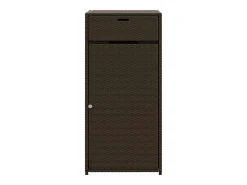 Armário de arrumação para jardim 55x55x111 cm vime PE castanho