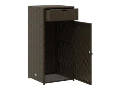 Armário de arrumação para jardim 55x55x111 cm vime PE castanho