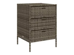 Armário de arrumação para jardim 55x59x80 cm vime PE cinzento