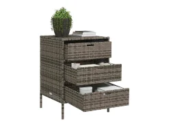 Armário de arrumação para jardim 55x59x80 cm vime PE cinzento