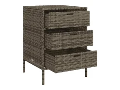 Armário de arrumação para jardim 55x59x80 cm vime PE cinzento