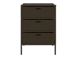 Armário de arrumação para jardim 55x59x80 cm vime PE castanho