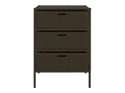 Armário de arrumação para jardim 55x59x80 cm vime PE castanho