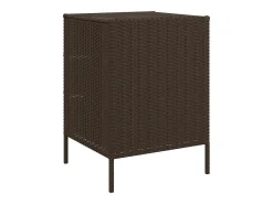 Armário de arrumação para jardim 55x59x80 cm vime PE castanho