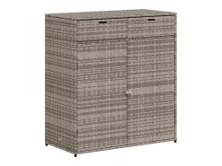 Armário de arrumação para jardim 105x55x113 cm vime PE cinzento