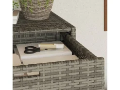 Armário de arrumação para jardim 105x55x113 cm vime PE cinzento