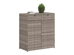 Armário de arrumação para jardim 105x55x113 cm vime PE cinzento