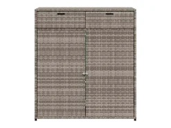 Armário de arrumação para jardim 105x55x113 cm vime PE cinzento
