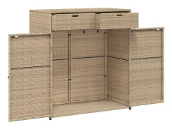 Armário de arrumação para jardim 105x55x113 cm vime PE cinzento