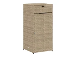 Armário de arrumação para jardim 55x55x111 cm vime PE bege