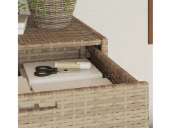 Armário de arrumação para jardim 55x55x111 cm vime PE bege