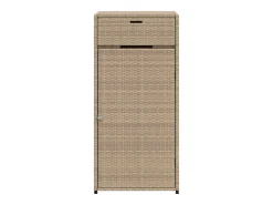 Armário de arrumação para jardim 55x55x111 cm vime PE bege