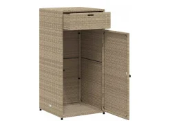 Armário de arrumação para jardim 55x55x111 cm vime PE bege