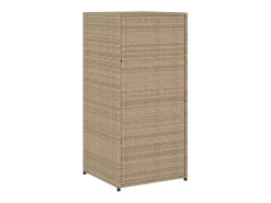 Armário de arrumação para jardim 55x55x111 cm vime PE bege