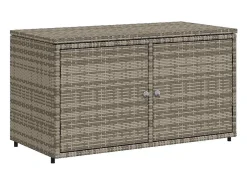 Armário de arrumação para jardim 110x55x60,5cm vime PE cinzento