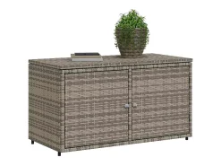 Armário de arrumação para jardim 110x55x60,5cm vime PE cinzento