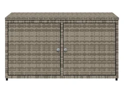 Armário de arrumação para jardim 110x55x60,5cm vime PE cinzento