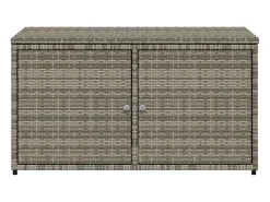 Armário de arrumação para jardim 110x55x60,5cm vime PE cinzento