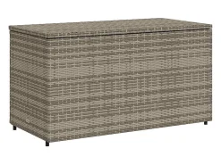 Armário de arrumação para jardim 110x55x60,5cm vime PE cinzento
