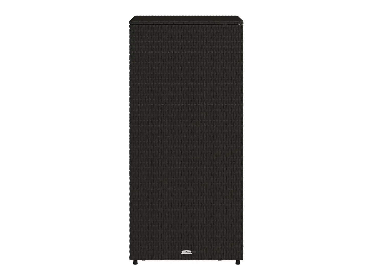Armário de arrumação para jardim 50x55x115 cm vime PE preto